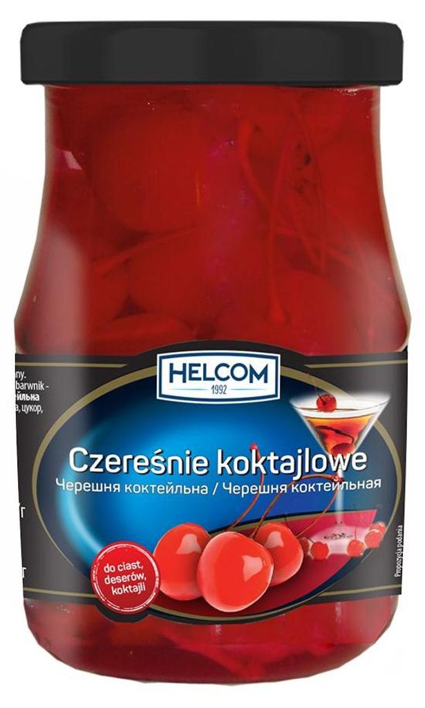 Czereśnie koktajlowe czerwone 370g Helcom Zdjęcie produktu 