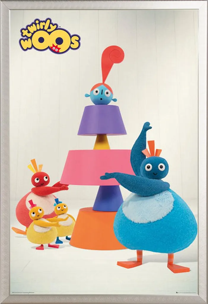 Cadre Aluminium Argenté Shinsuke et Poster Twirly Woos Vitre Acrylique