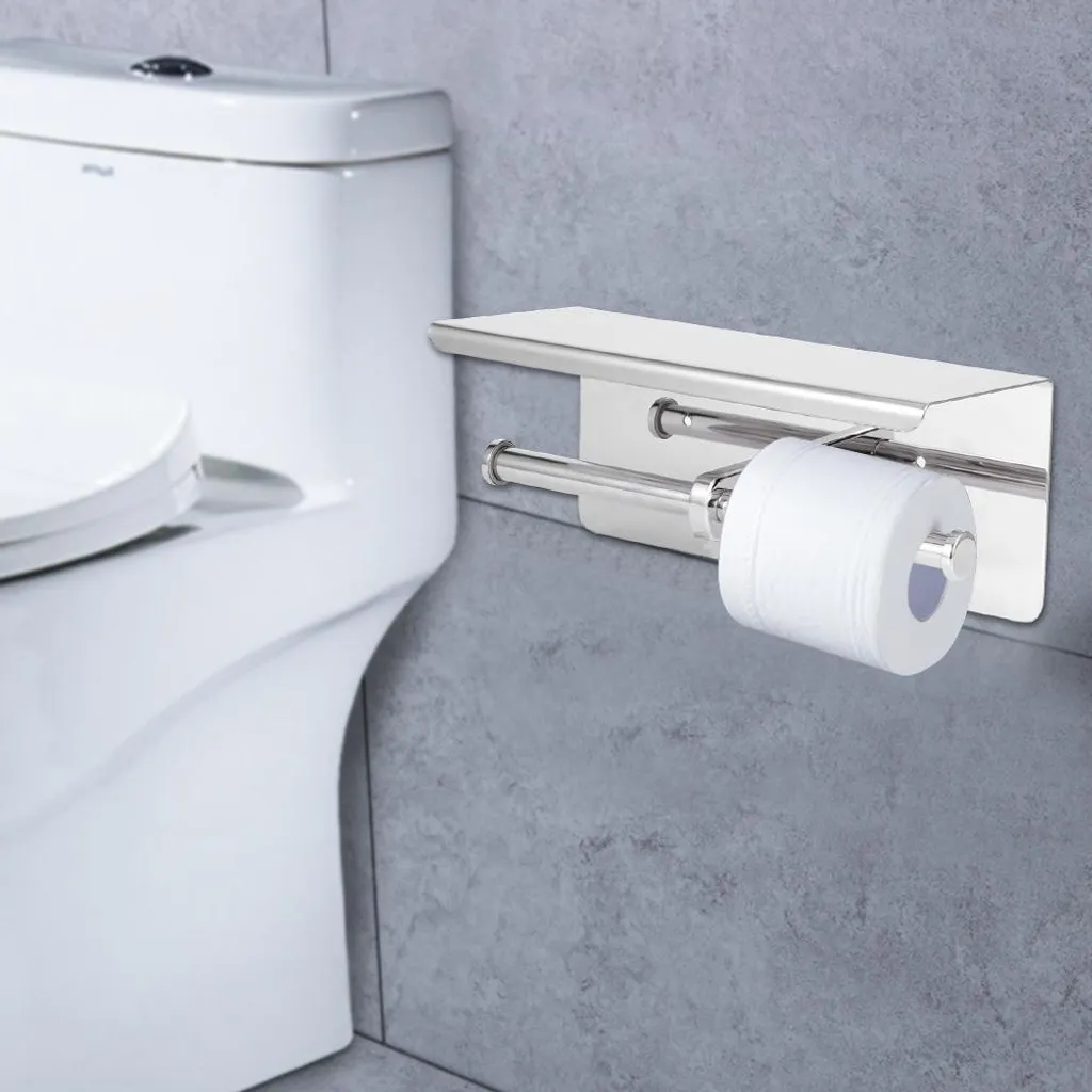 Support papier toilette double inox pour famille nombreuse et salle d'eau