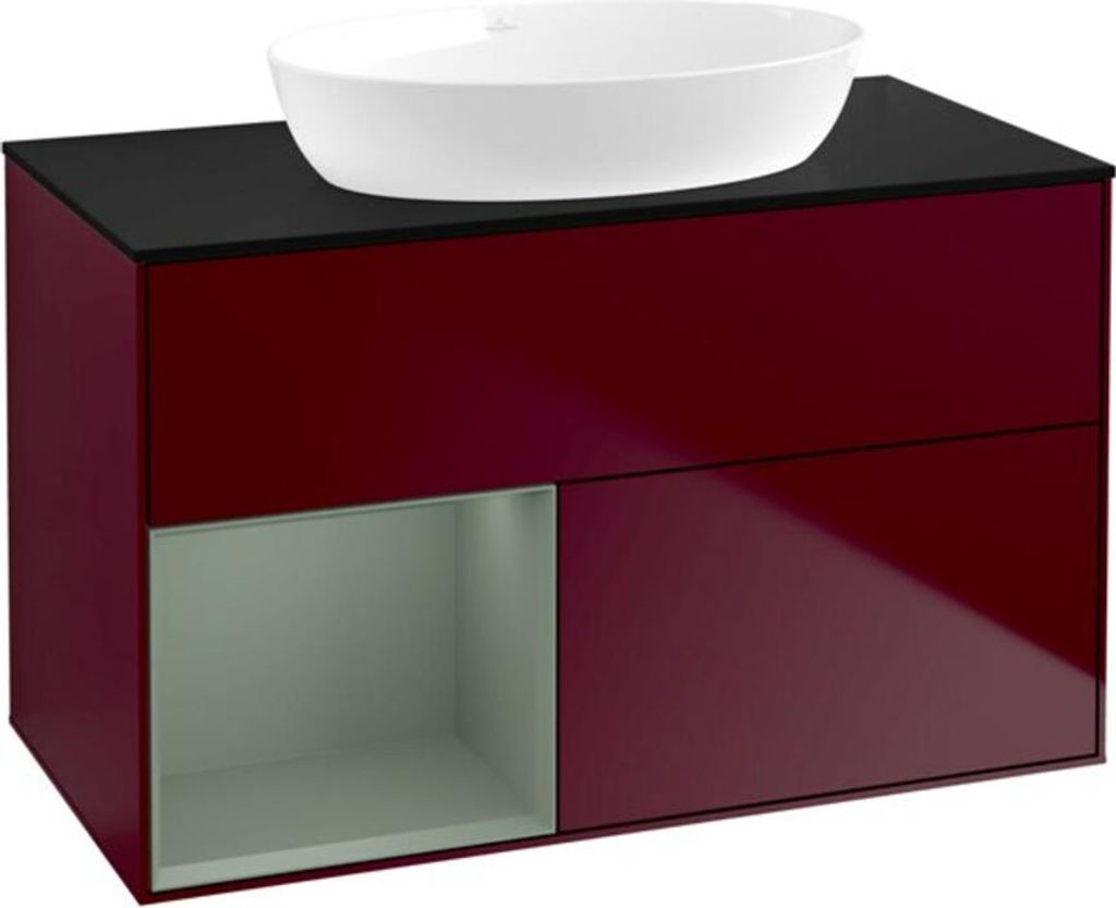 V&B Waschtischunterschrank Finion 100, Pl bla m, Reg Oli. m Lac, Peo m