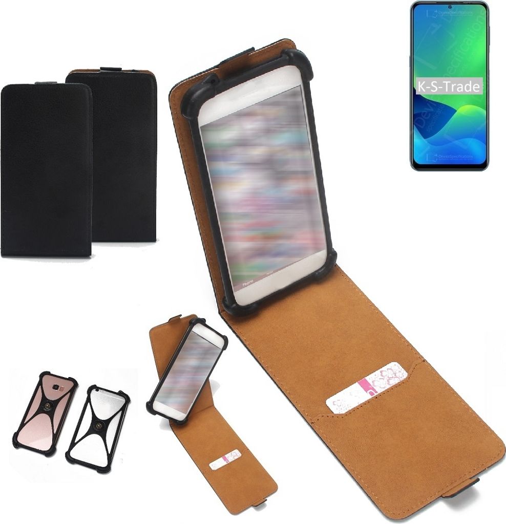 K-S-Trade Handyhülle Schutzhülle kompatibel mit Ulefone Note 13P Hülle Case Cover Flip Style Bumper schwarz 1x