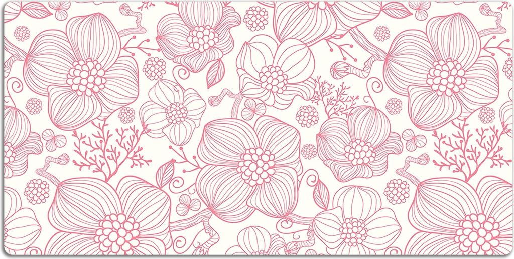 Schreibtischmatte Tischunterlage 90x45 cm Mauspad - Blumenrisslinie.