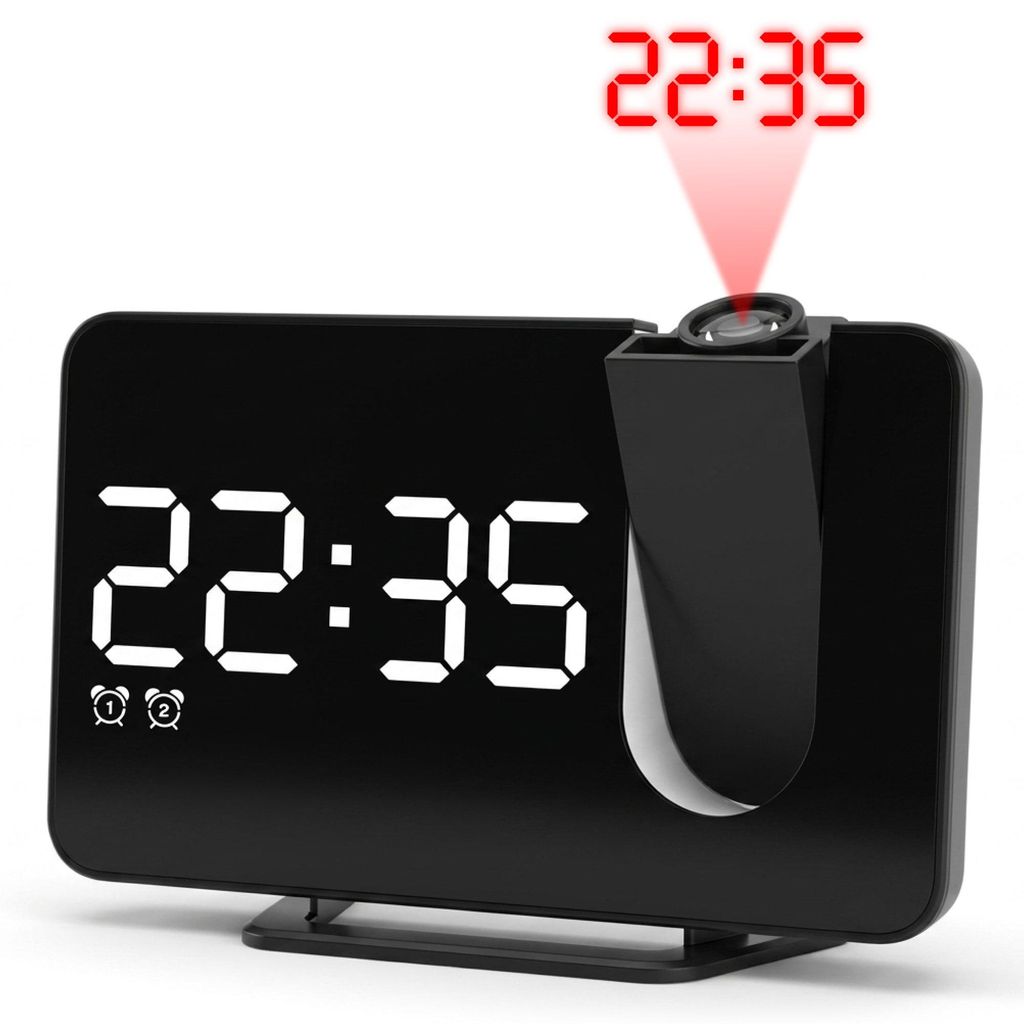 Nuvance Wekkerradio - Digitale Wekker met Projectie - Productafbeelding 