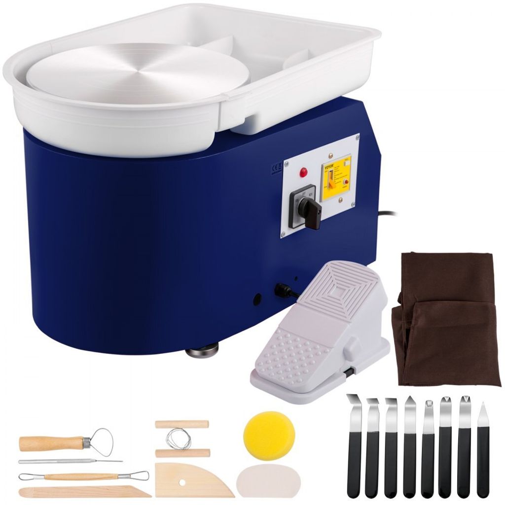 Töpferscheibe 350 W, Keramik Rad Maschine 220 V, Elektrische Töpferscheibe 28 cm Plattenteller, Fußpedaleinstellung, 60 dB, Drehscheibe Töpfere...
