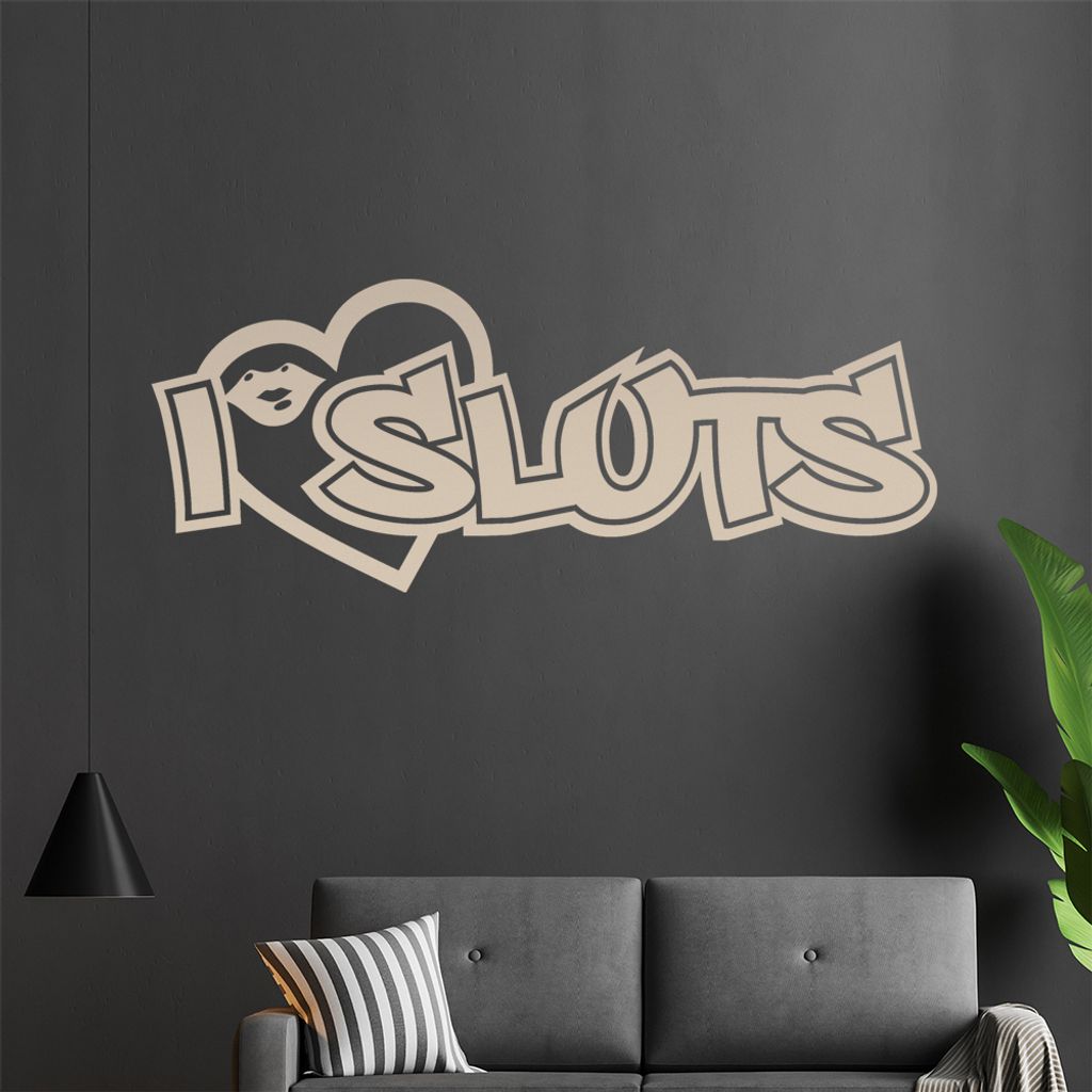 i love sluts Wandtattoo in 6 Größen - Wandaufkleber Wall Sticker - Dekoration, Küche, Wohnzimmer, Schlafzimmer, Badezimmer