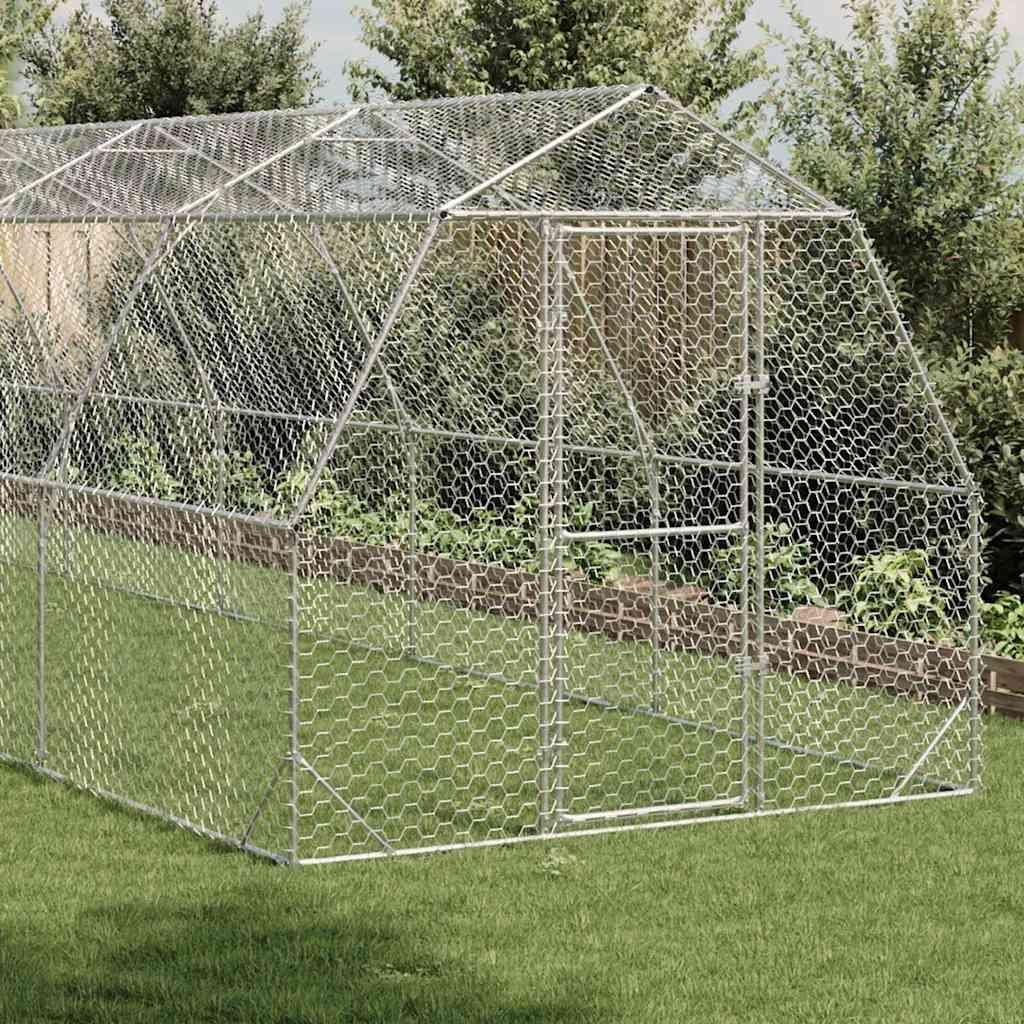 vidaXL Kurník 2,5x10x2,25 m Pozinkovaná ocel Obrázek produktu 