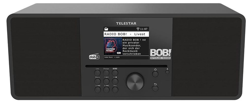 BOBs Rock Radio 2.0 black Stereo DAB+ UKW Internetradio mit CD Player Digitalradio