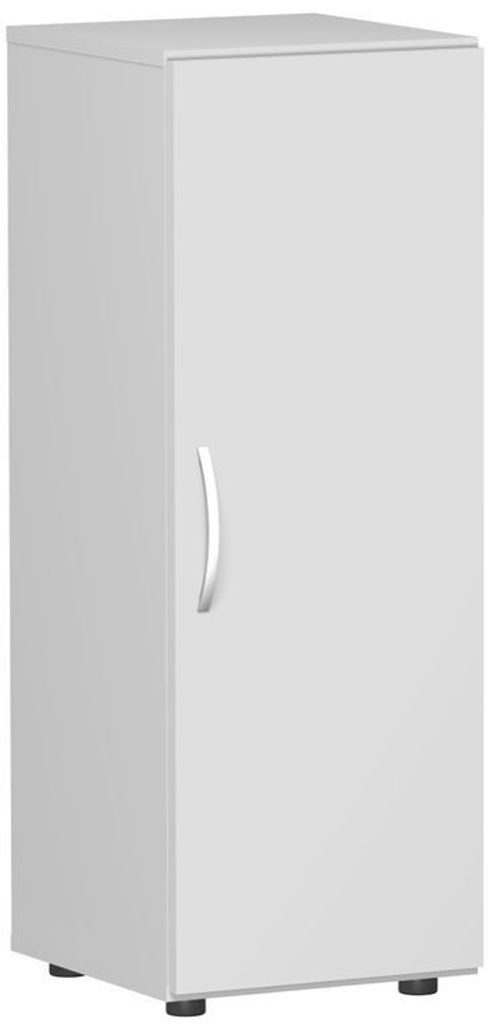 Geramöbel Flügeltürenschrank mit Standfüßen, Griff links oder rechts, inkl. Türdämpfer, nicht abschließbar, 400x420x1104, Lichtgrau/Lichtgr...