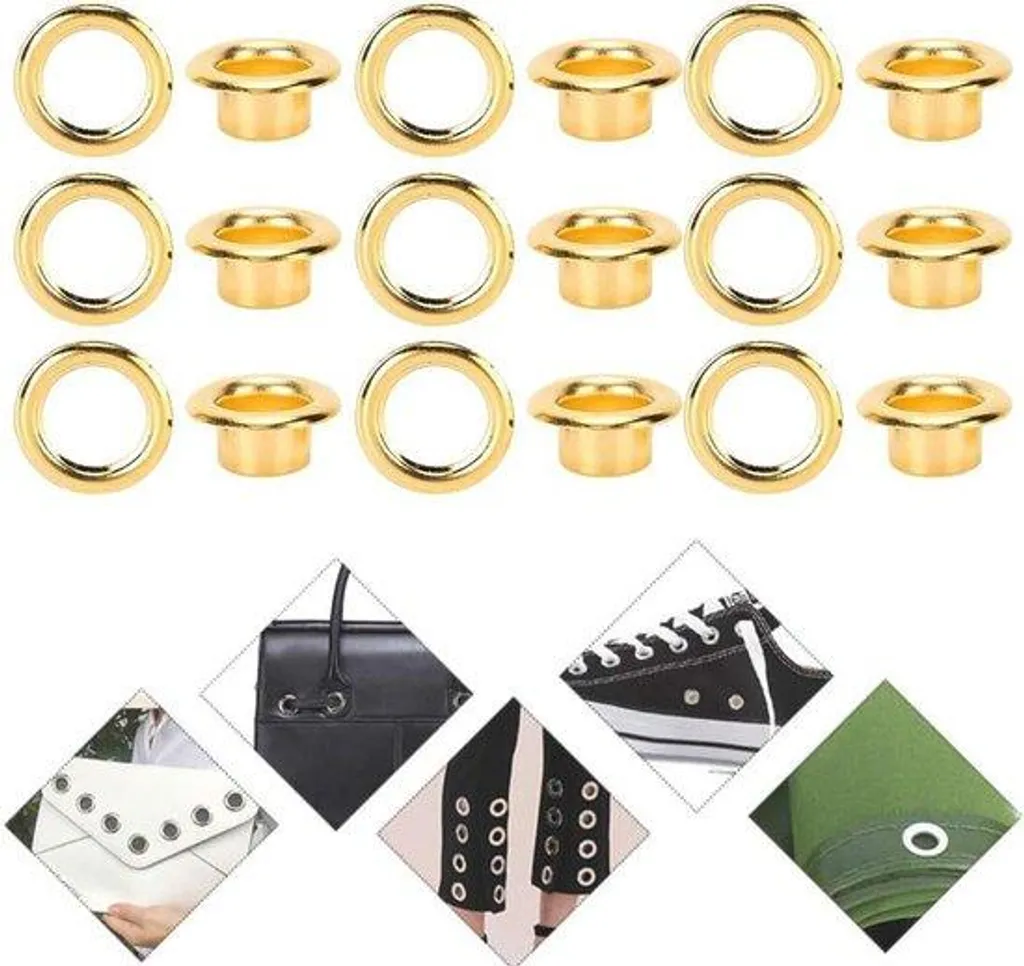 Lot de 200 œillets en laiton antirouille 8mm pour couture et cuir
