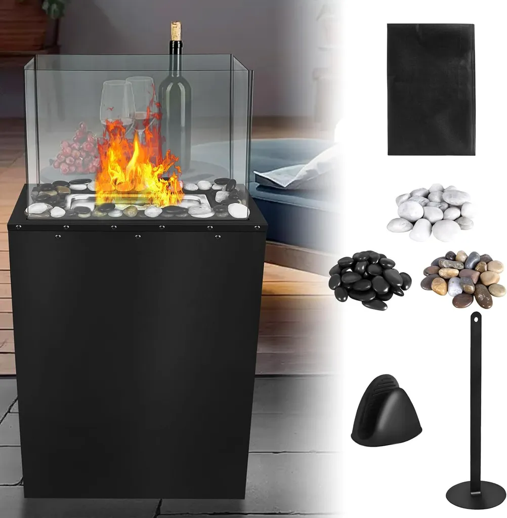 Cheminée de salon à l'éthanol pour ambiance cosy intérieure et balcon