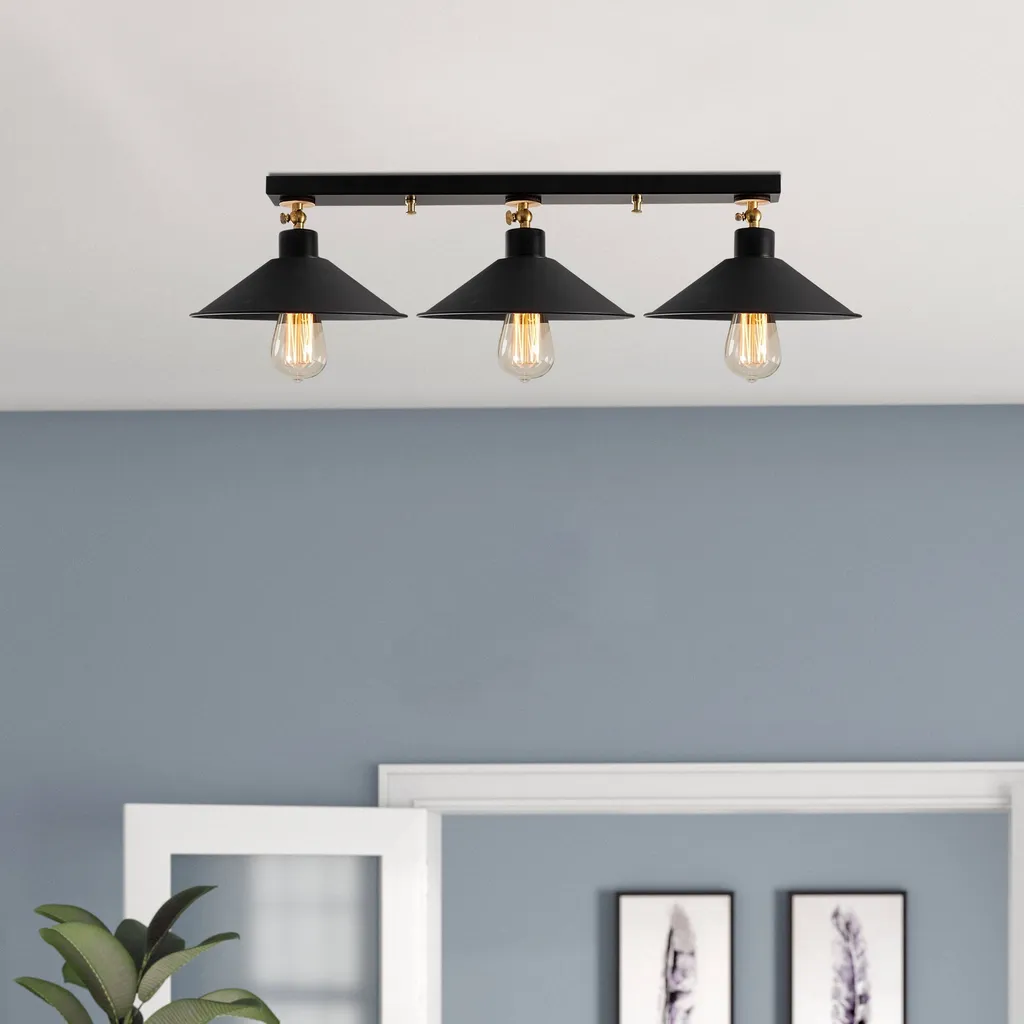 Opviq Berceste NOR Lampadario Design Industriale Nero Metallo 60 cm