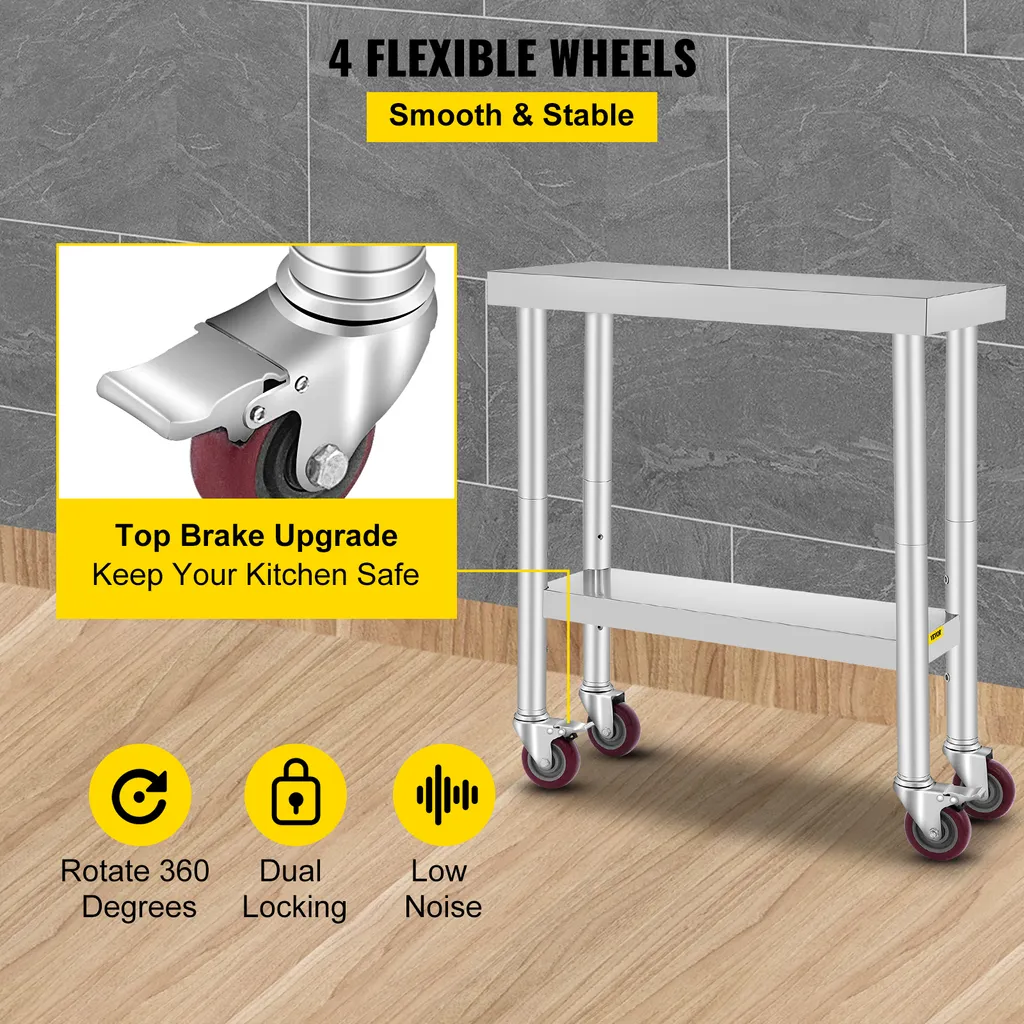 Tavolo Minimalista VEVOR Inox 762x305mm - Mobilità e Stile Urban - 5