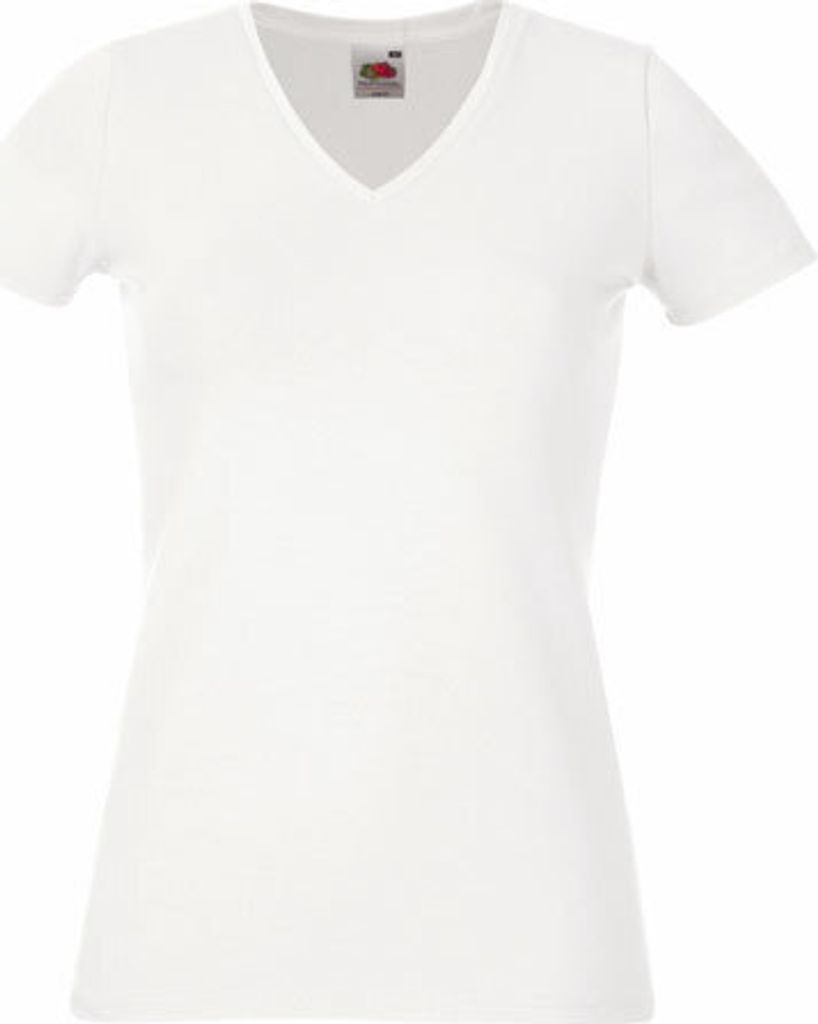 Fruit of the Loom - Lady-Fit V-Neck T - White - S