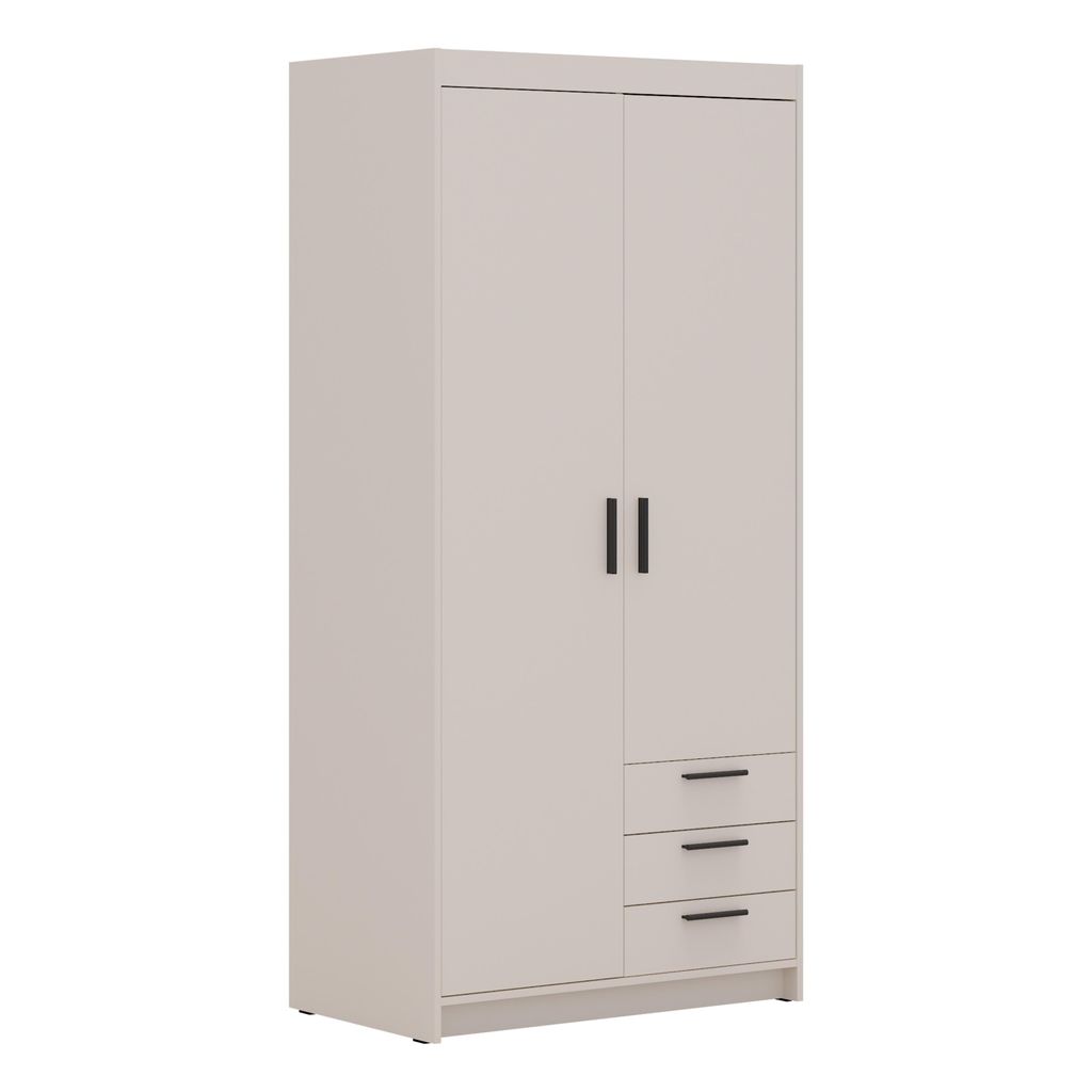 AX LIVING Storicos 2T3S Kleiderschrank Beige mit schubladen Produktbild 