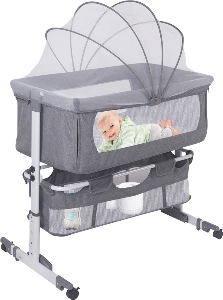 Beistellbett Baby, 2 in 1 Babybett und Babywiege, Produktbild 
