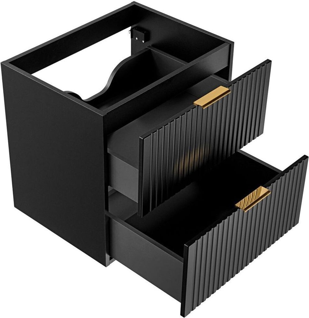 Badmöbel Waschtisch Set Unterschrank ADELAIDE-56-BLACK matt Produktbild 4