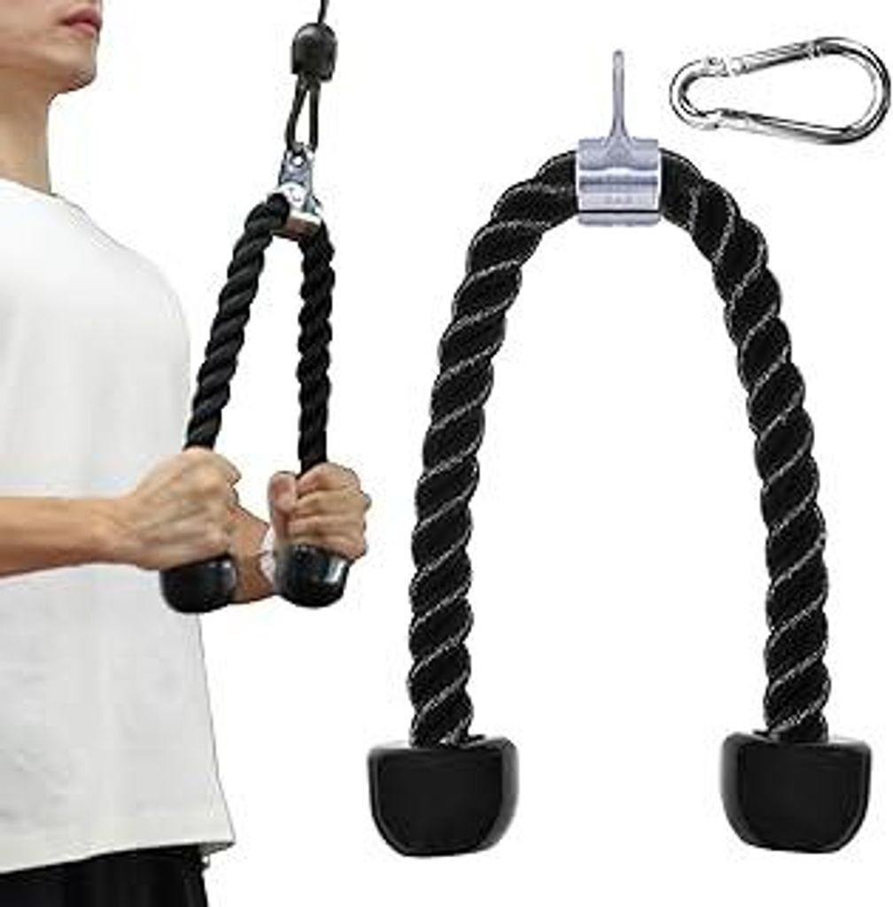 Fitarc Trizepsseil Kabelzug Aufsatz, 70 cm Trizepsseil für Kabelzugmaschine, Trizeps Pull Down Aufsatz für Home Gym Geräte, Latzug Aufsätze und...