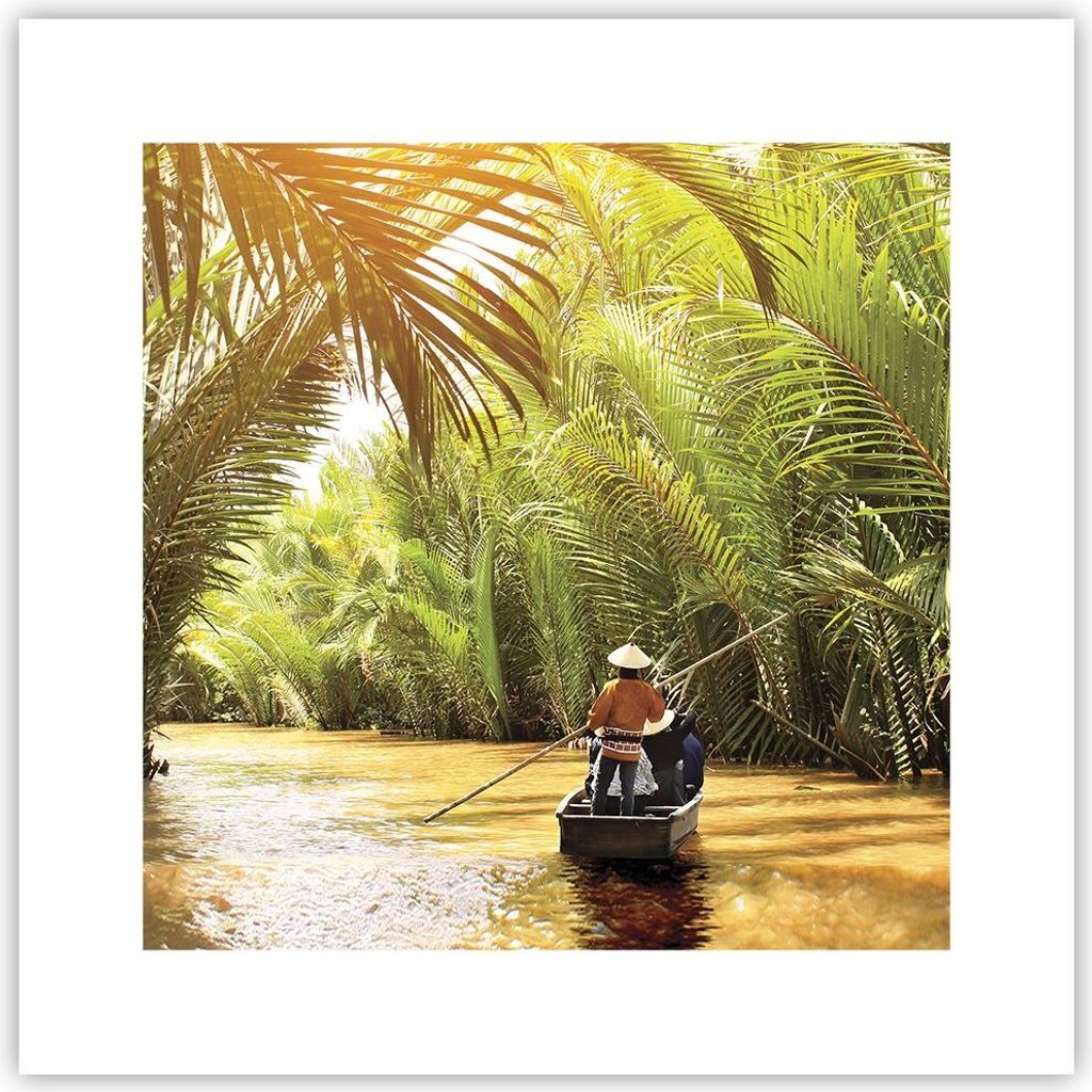 Poster - Poster ohne Rahmen - Fluss Mekong £ódŸ - 30x30 cm - Wand Bild - Wanddeko - Wandbilder - Kunstposter - Wandposter - Bilder - Kunstdruck ...