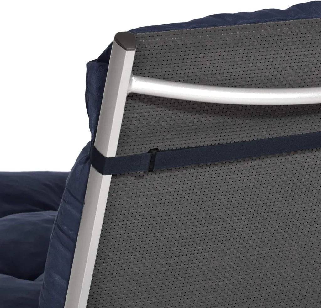 Beautissu Lot de 2 Coussins Flair NL 100x50x8cm Bleu Foncé Fauteuil Bas