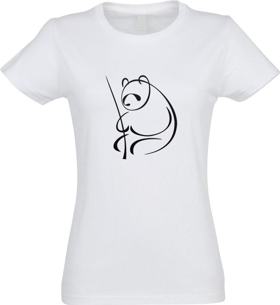 Kiwistar - T-Shirt tailliert - Damen - Weiss - Pandabär Motiv 1 - mit Motiv Bedruckt - Funshirt Design - Sport - Freizeit - Damen - M