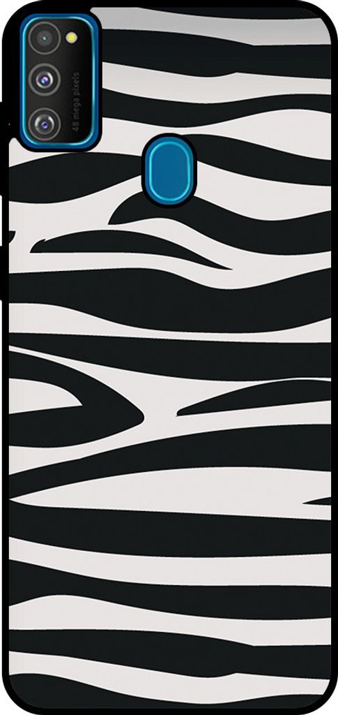 Smartphonica Handytasche geeignet für Samsung Galaxy M30s mit Zebradruck - TPU zurück Abdeckung Fall Zebra-Design - Schwarz Weiß