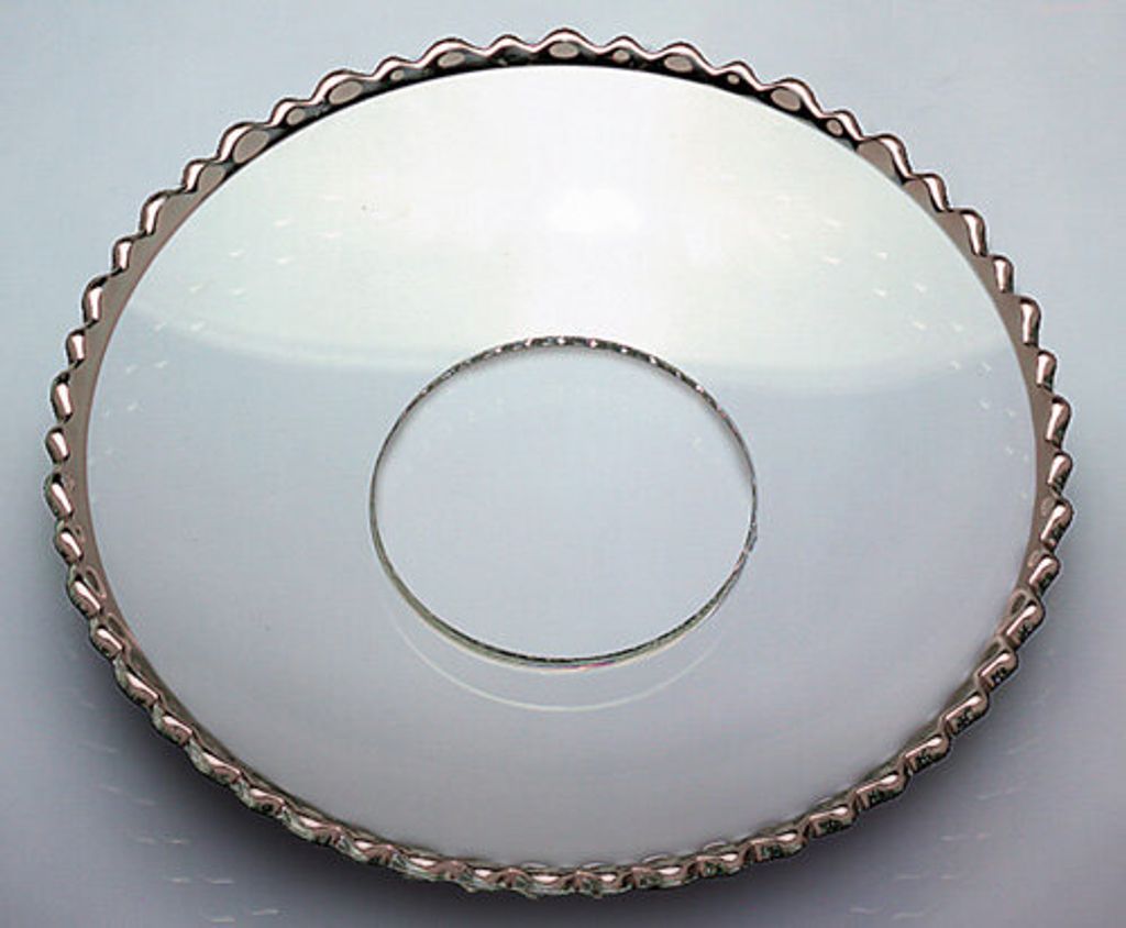 Glas-Kerzenmanschette (Tropfenfänger) "Gezackt Silberrand" für Kerzen bis Ø 25 mm (Spitzkerzen, Tafelkerzen)