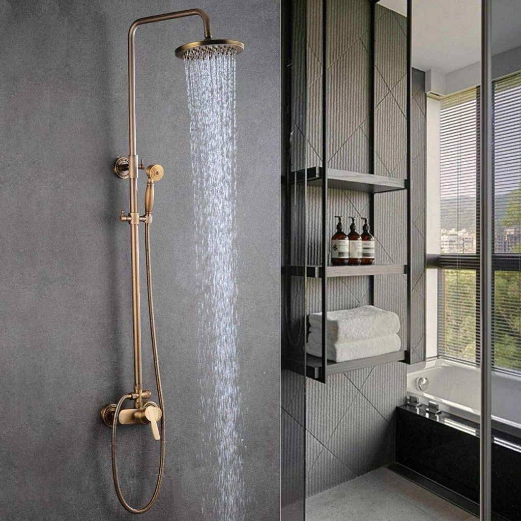Duschsystem mit Regendusche Duscharmatur Duschset Dusch Armatur Runde Duschkopf Handbrause