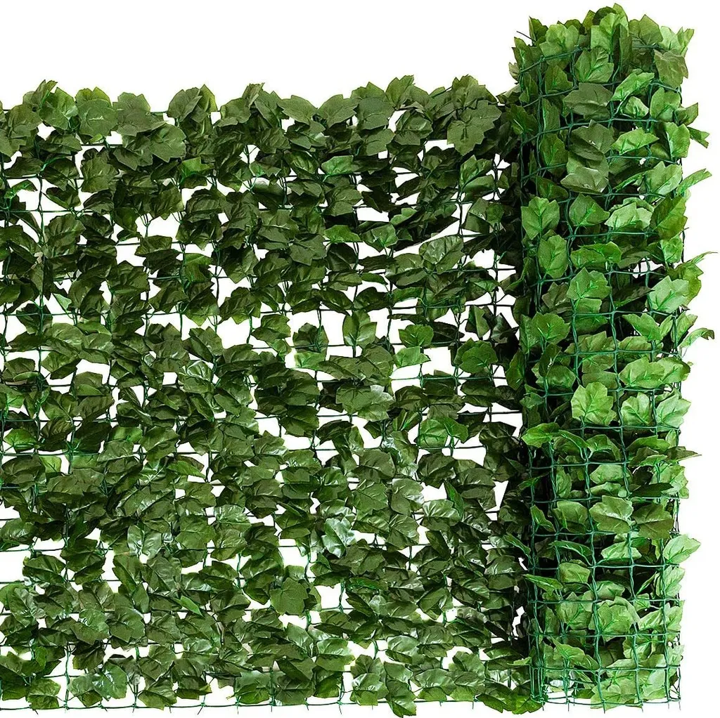 COSTWAY Haie Artificielle de Lierre 150x300 cm Brise-Vue de Jardin Vert