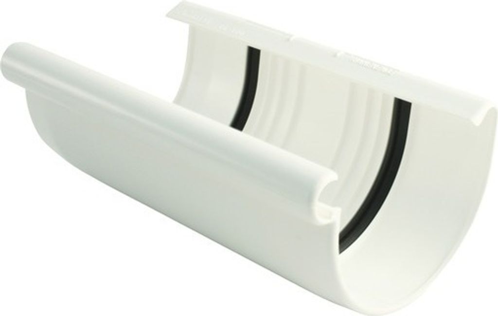 Marley Rinnenverbinder Kunststoff halbrund Verkhersweiß RAL 9016 NW 75 mm