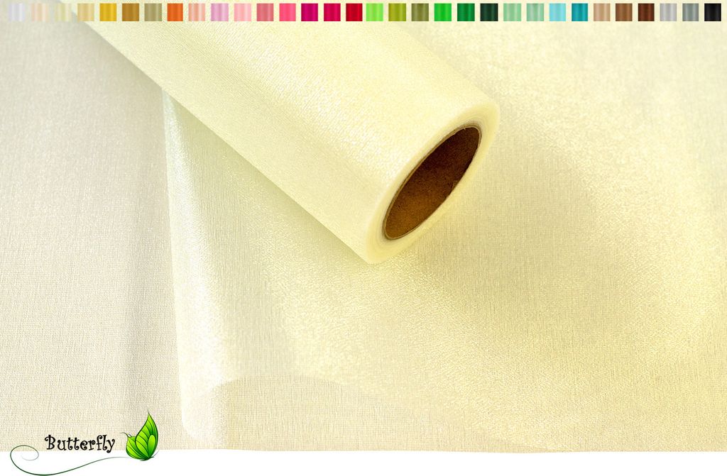9m Rolle Organza 36cm SNOW, Farbauswahl:creme / hellcreme 820