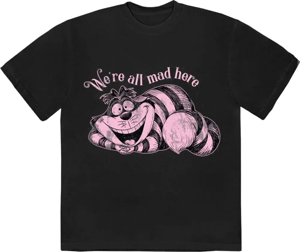 Alice In Wonderland - "We ́re All Mad Here" T-Shirt für Herren/Damen Uni RO14922 (XXL) (Schwarz)