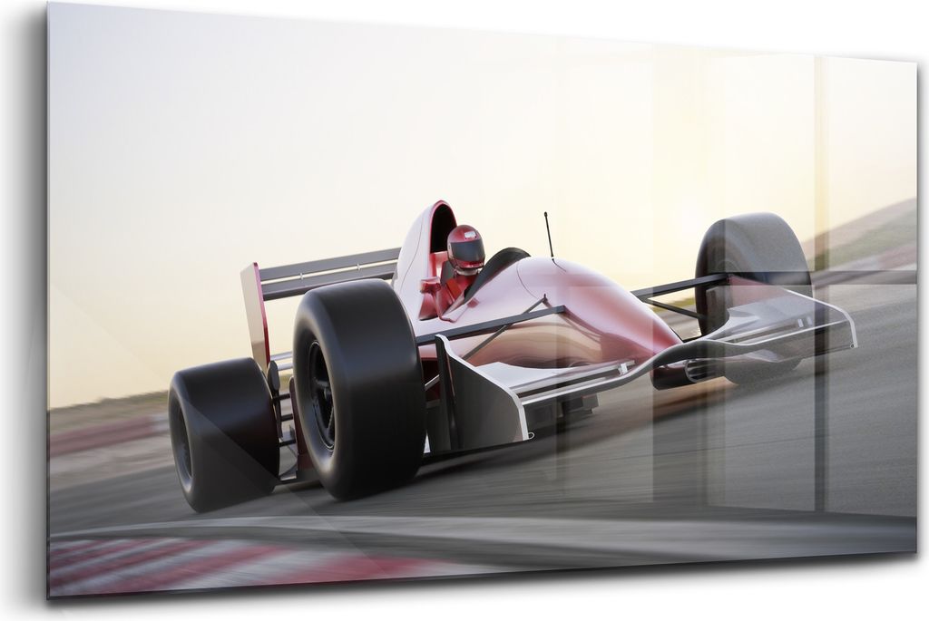 Wandmalerei auf Glas- Wanddekoration aus Glas - 120x60 - Sportlicher Rennwagen