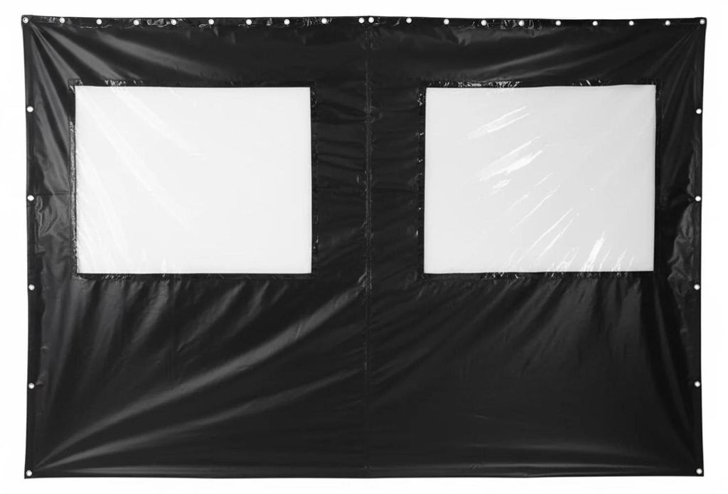 Outdoor Vorhang für Pergola - PVC wasserdichter winddichter Balkon Pavillon Vorhang mit Ösen - 1 Paneel 2,4×3,7 m - Schwarz