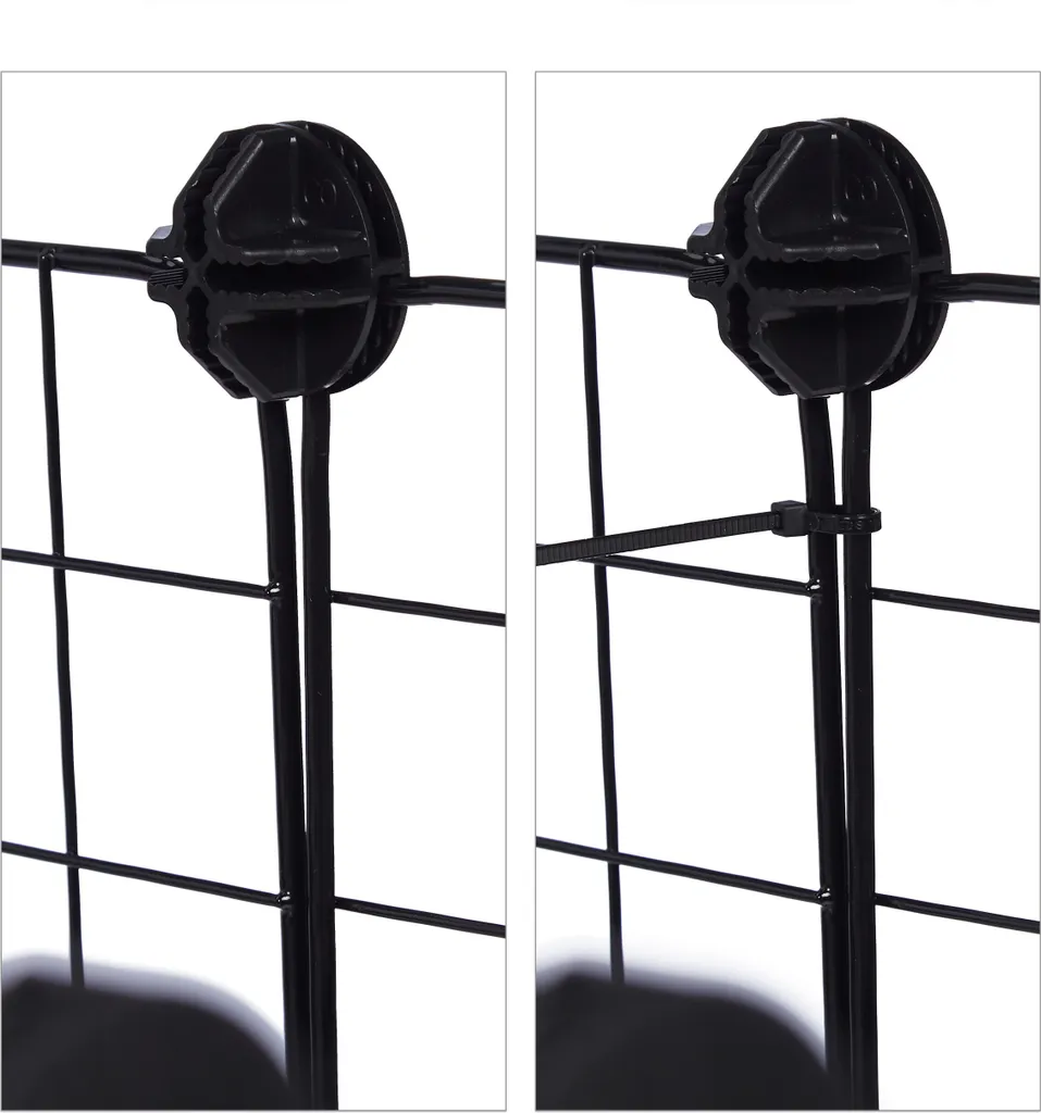 Clôture d'Extérieur Modulaire 29 Pièces avec Grillage en Acier Robuste