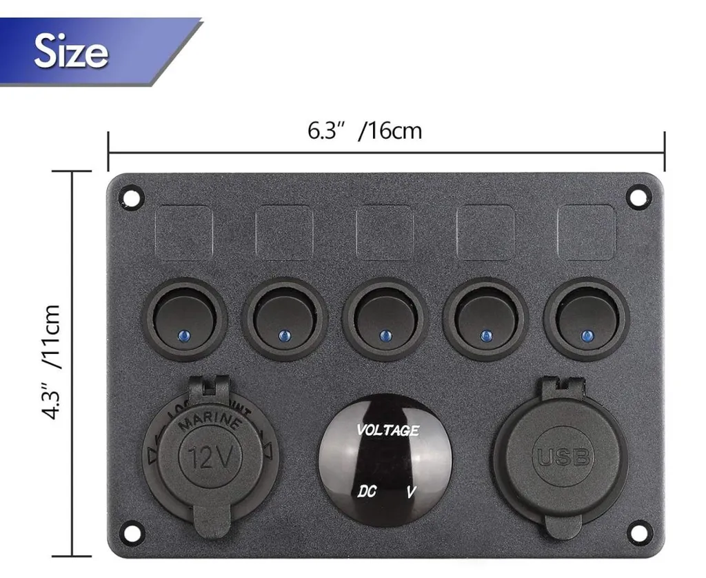 Panneau Interrupteur Multi-Fonctions avec Chargeur USB 4.2A Rapide - 9