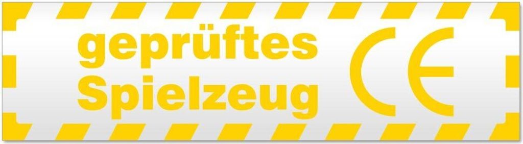 Kiwistar - Autoaufkleber - Gelb - 30 x 8 cm - es Spielzeug gestreift - Hinweis Aufkleber Sticker für Auto, Kfz, Fahrrad, PKW, LKW
