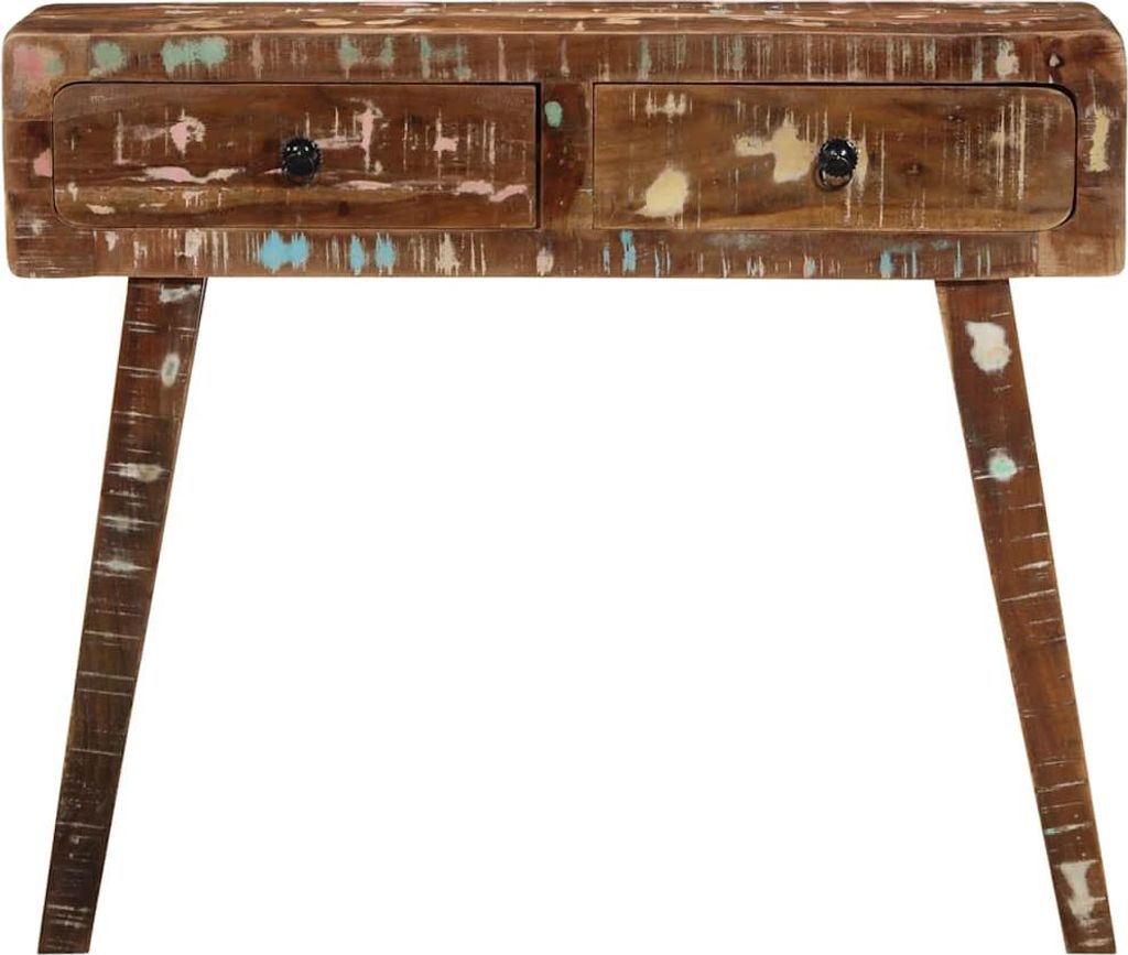 vidaXL Konsolentisch 90x32x75 cm Altholz Massivholz