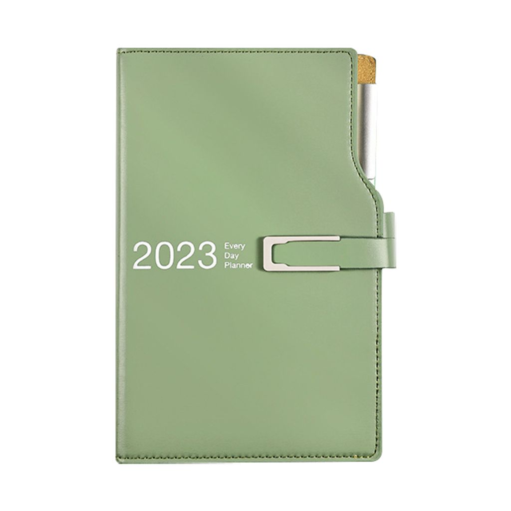 Verdickte Seite Smooth Writing Stiftinsertion Magnet Schnalle Office Notebook 2023 A5/A6 Daily Weekly Planer 365 Tage Agenda Kalender Notizbetrieb-...