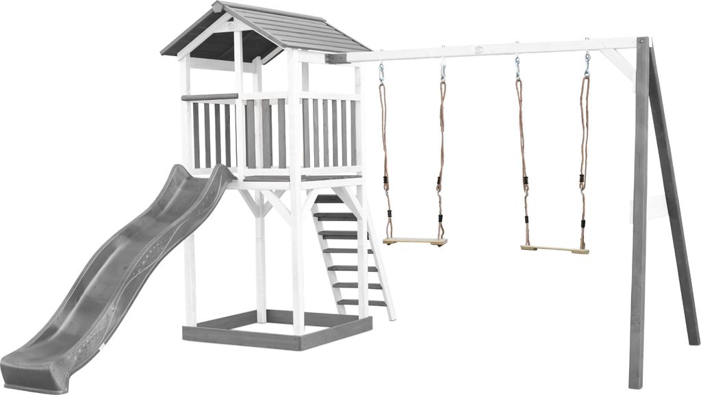 AXI Beach Tower Spielturm aus Holz in Weiß & Grau | Produktbild 1
