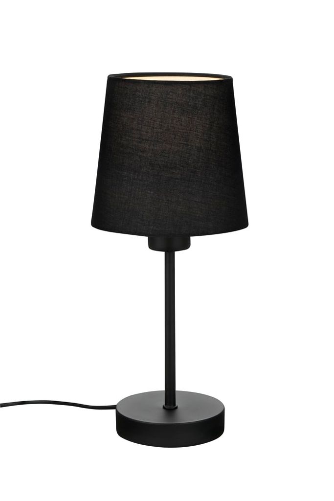 Tafel lamp, tafellamp, 1x E14 fitting, stoffen kap, zwart, Productafbeelding 