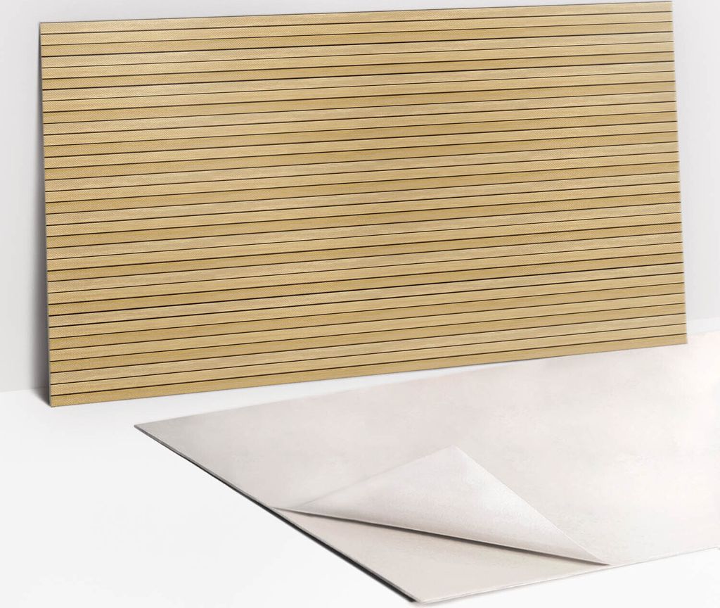 Dekorative PVC Wandpaneele - Küchenpaneele Rückwand hart Innenwand - 100 x 50 - Helle Holzbretter