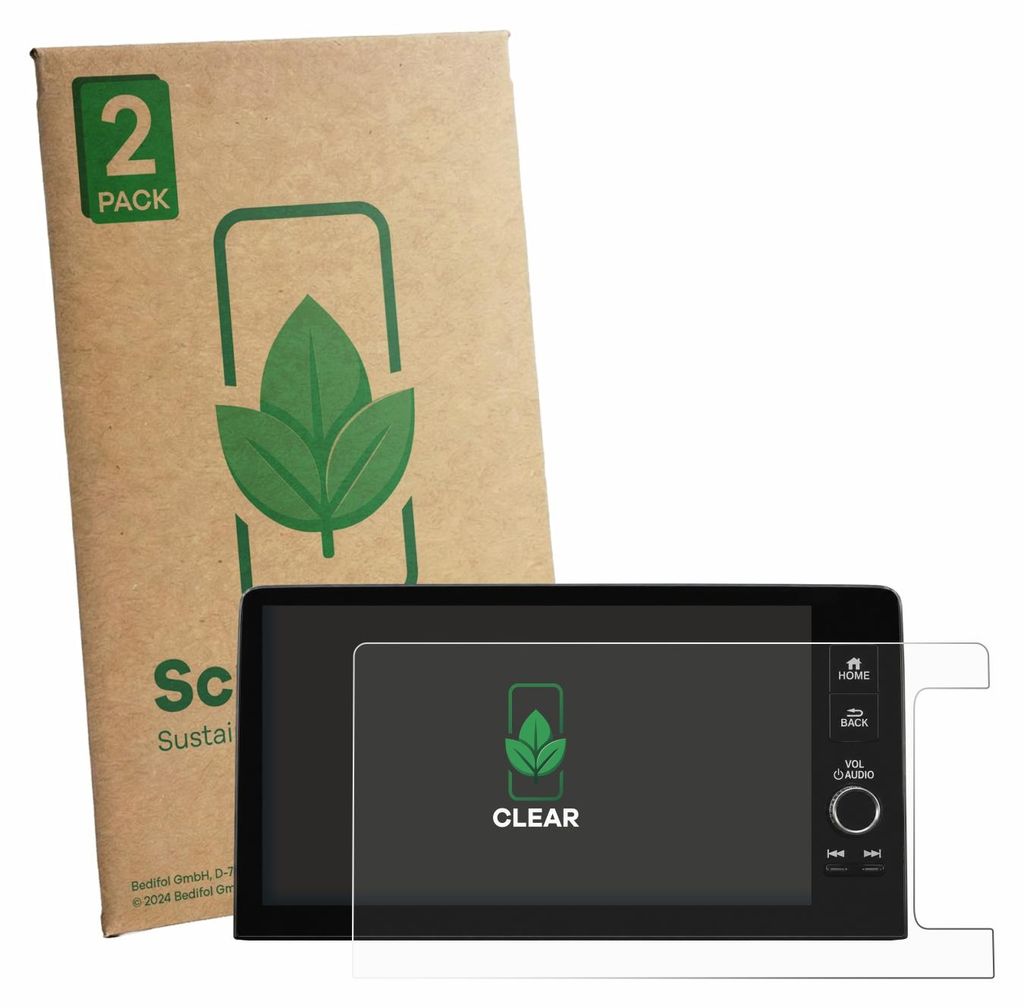 2x ScreenLeaf Schutzfolie für Honda ZR-V 2023 CONNECT 9" Rechtslenker nachhaltiger Displayschutz Display Schutz Folie Klar Transparent