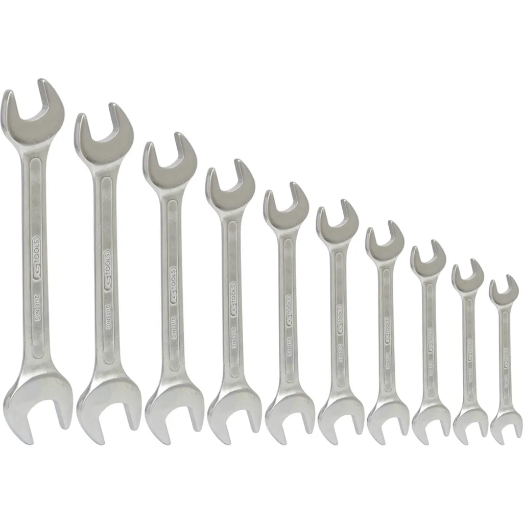 KS TOOLS 517.0149 Jeu de 10 Clés à Fourche Doubles en Acier Chrome