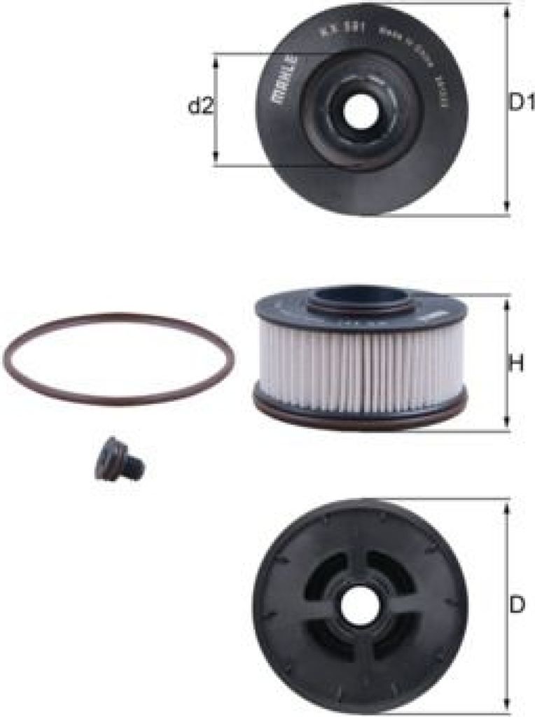 Kraftstofffilter MAHLE KX 591D für HYUNDAI Santa Fé III (DM) Filtereinsatz