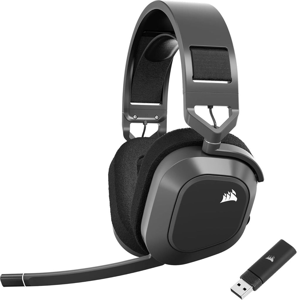 Gaming-Headset mit Bluetooth, Dolby Atmos, omnidirektionalem Mikrofon, iCUE, kompatibel mit PC, Mac, PS5, PS4, Switch, Handy - Stahlgrau