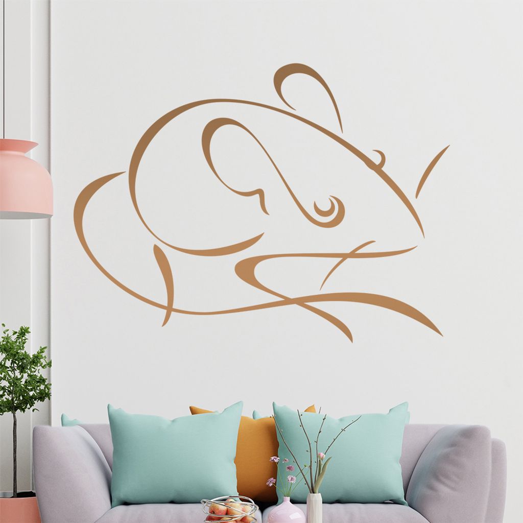 Maus Linien Wandtattoo in 6 Größen - Wandaufkleber Wall Sticker - Dekoration, Küche, Wohnzimmer, Schlafzimmer, Badezimmer