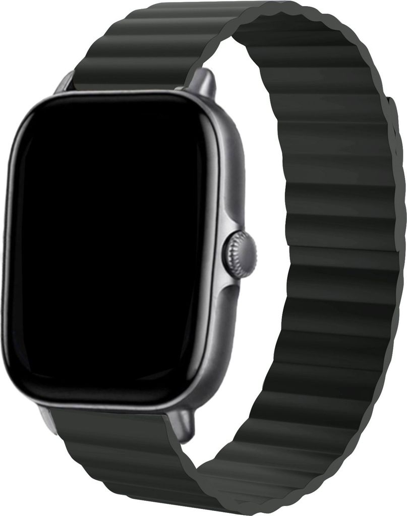 Strap-it Amazfit Bip Magnetisches Silikonarmband (Schwarz)