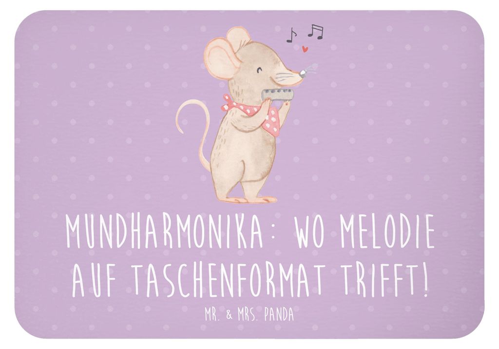 Mr. & Mrs. Panda Kühlschrankmagnet Mundharmonika Freude - Lavendeltraum - Geschenk, portabel, personalisierbar, magnet, Musiker, wandmagnet, Instr...