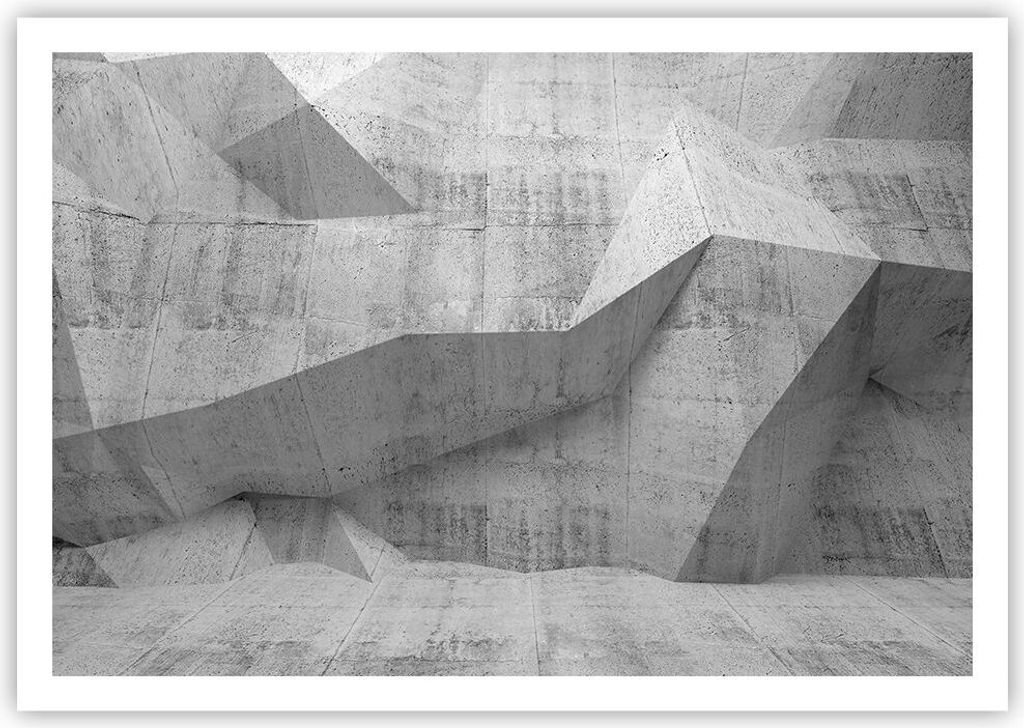 Poster - Poster ohne Rahmen - Beton Wand Grau - 100x70 cm - Wand Bild - Wanddeko - Wandbilder - Kunstposter - Wandposter - Bilder - Kunstdruck - Wa...