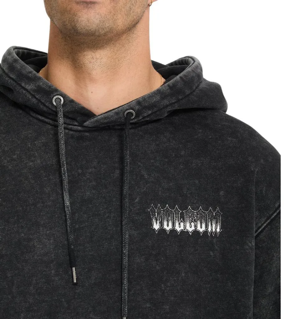 Sweat à capuche Volcom Noder PO Noir délavé pour homme en taille L